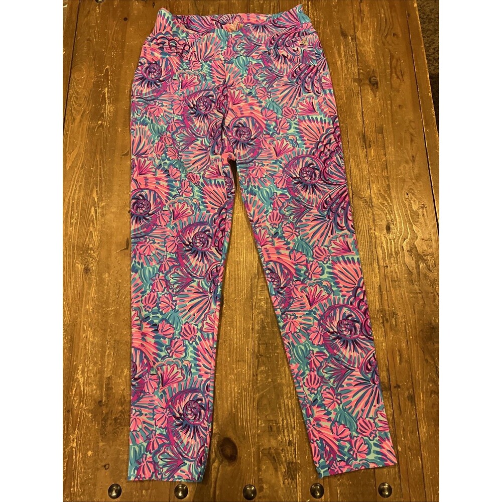 Lilly Pulitzer Luxletic Corso Pants UPF 50+ Women’s Sz 4 Shelleidoscope